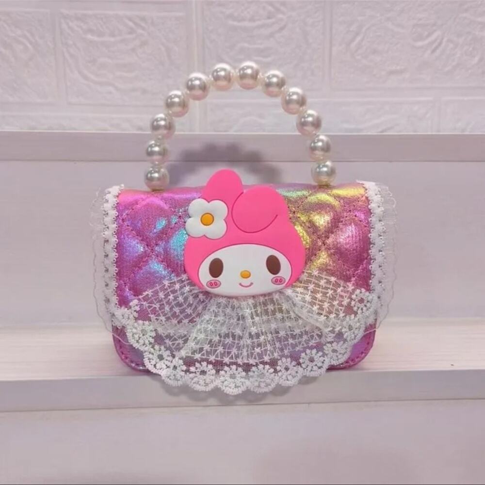 My Melody Pink Pearl Handle Crossbody Bag
